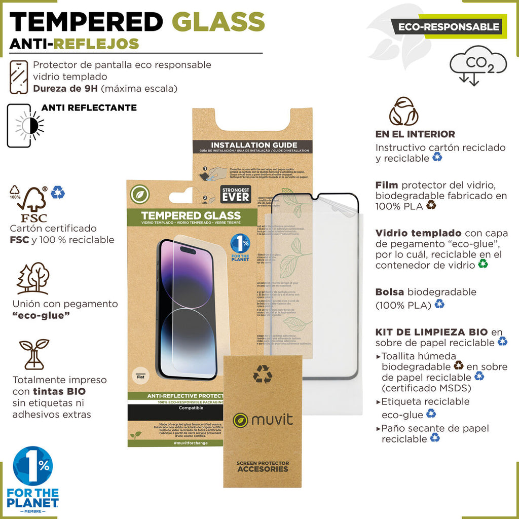 Mobile Screen Protector Muvit for Change iPhone 15 Pro-3