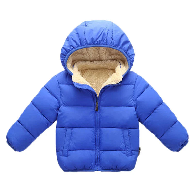 Multivariant Padded Jacket with Hood and Zip for Children-4