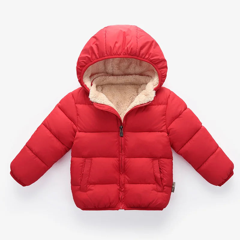 Multivariant Padded Jacket with Hood and Zip for Children-2