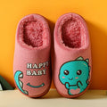 Warm and padded home slippers for children with monster-5