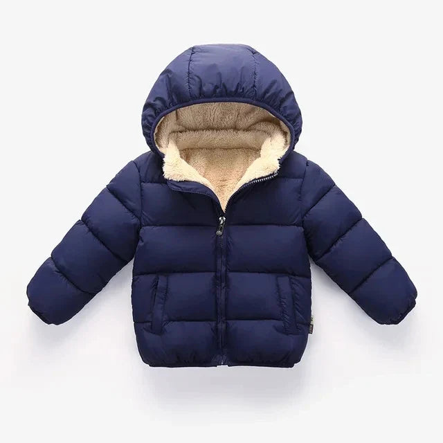 Multivariant Padded Jacket with Hood and Zip for Children-8