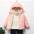 Multivariant Padded Jacket with Hood and Zip for Children-5
